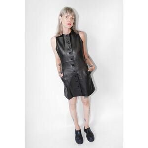 Kallmeyer Cybill Short Dress In Black Nappa Soft Leather - 2